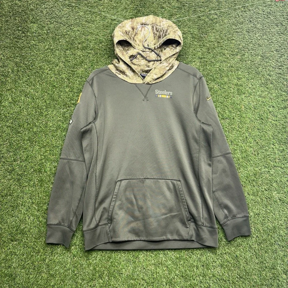 Nike Pittsburgh Steelers Hoodie Womens XL Salute To Service Camo Green Pullover